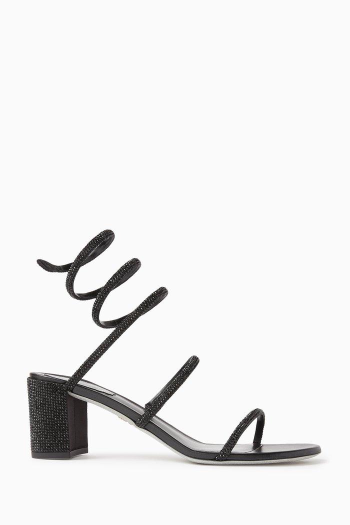 

Cleo 60 Mule Sandals in Leather, Black