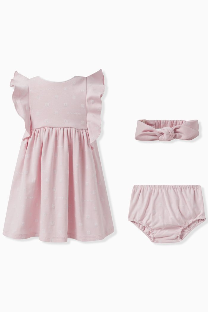 

3-piece 4G-print Dress in Cotton, Pink