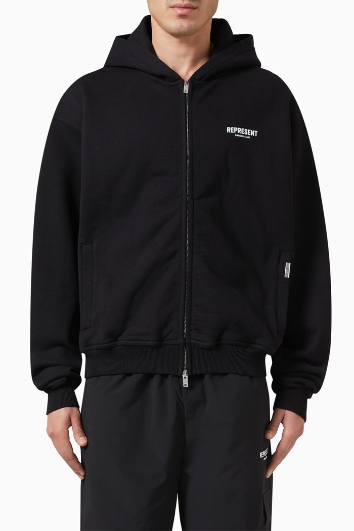 

Owners Club Zip Hoodie in Cotton, Black