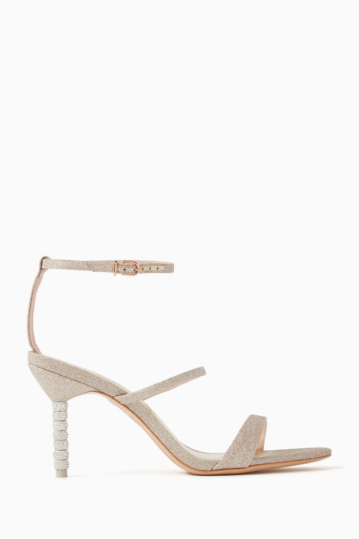 Rosalind 85 Glittered Sandals, Gold