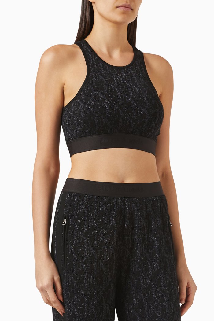 

Monogram Jacquard Top in Viscose-blend, Black