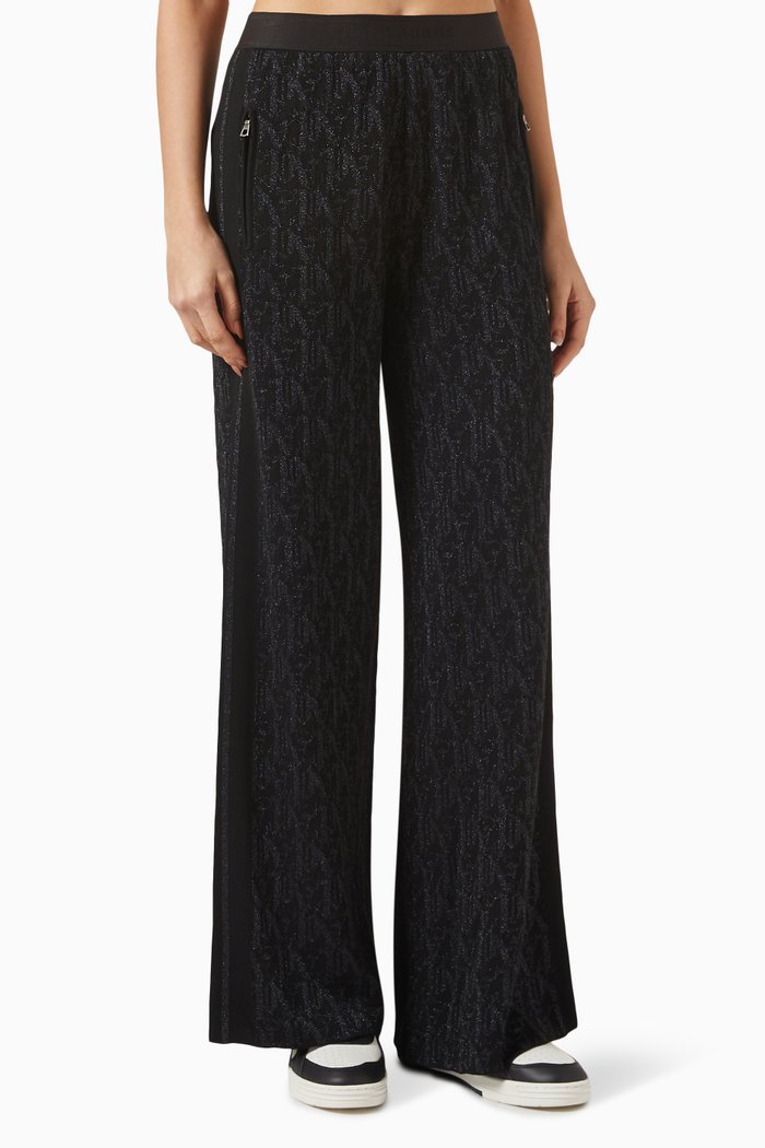 

Monogram Jacquard Pants in Viscose Knit, Black