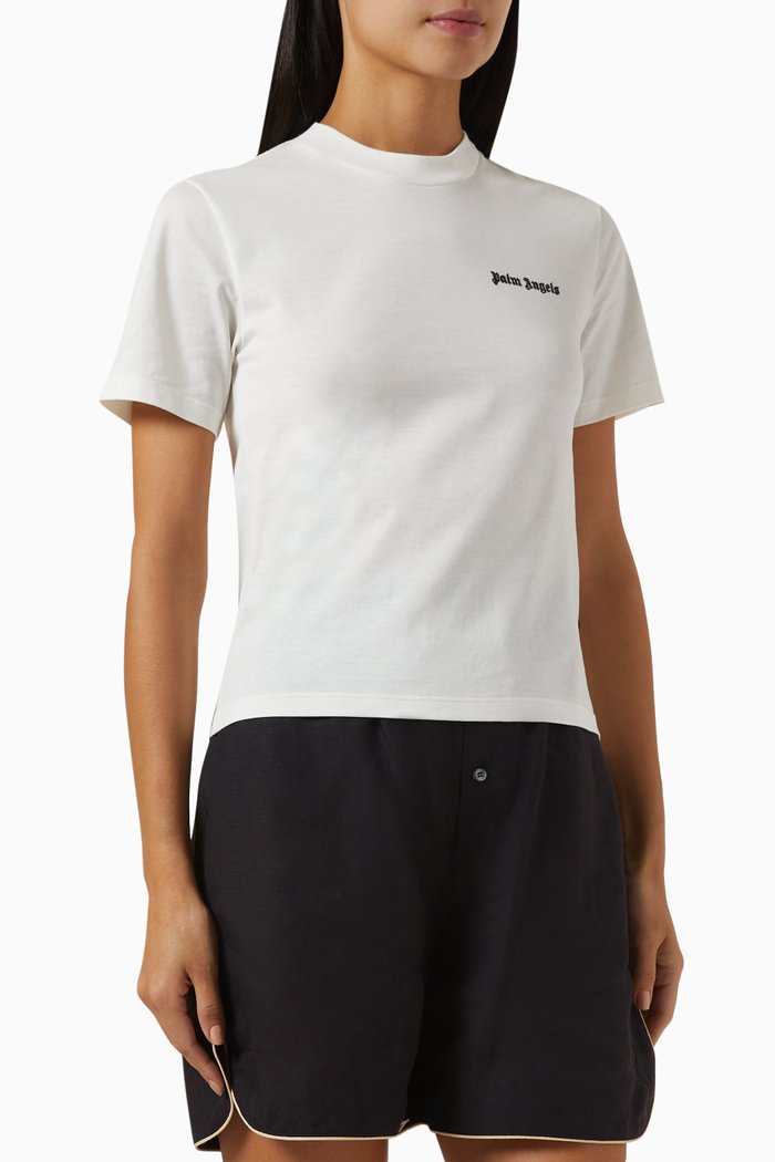 

Logo Fitted T-shirt in Cotton, White