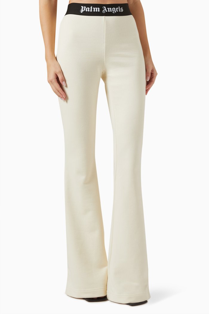 

Logo Tape Flared Sweatpants in Cotton, White