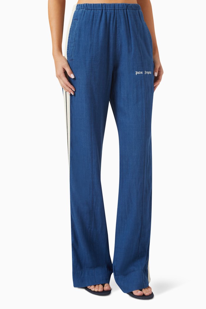 

Logo Track Pants in Cotton-chambray, Blue