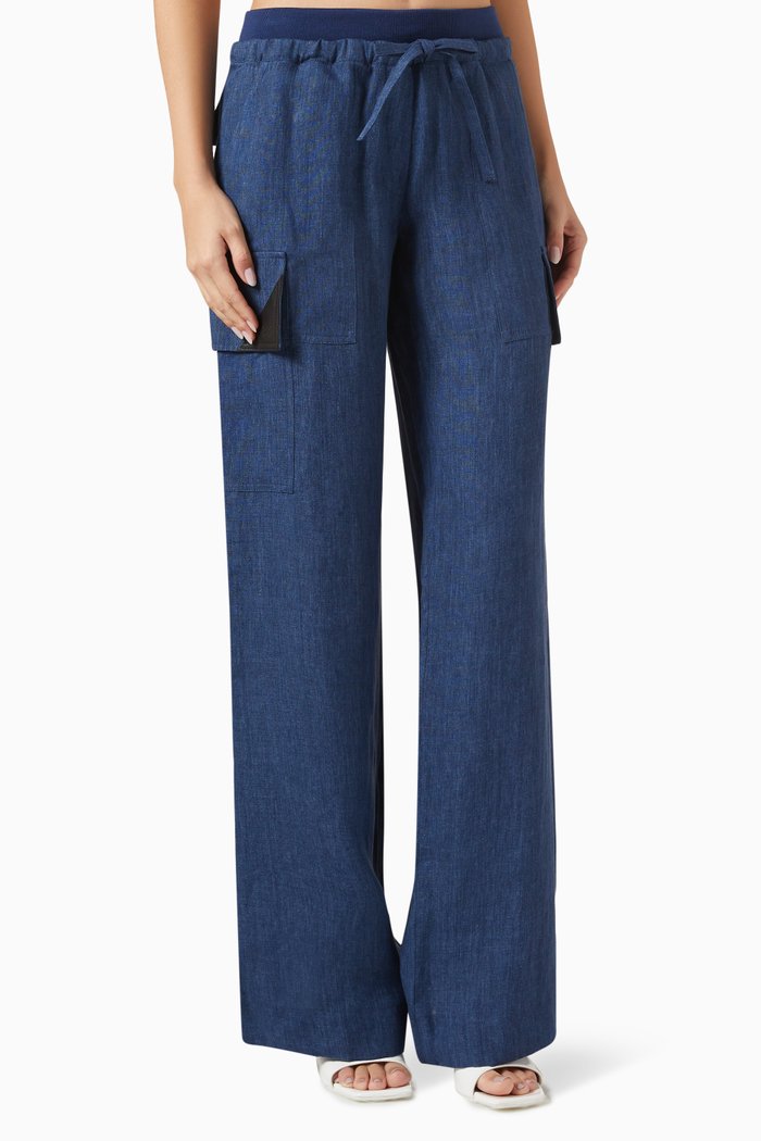 

Parachute Straight-leg Pants, Blue