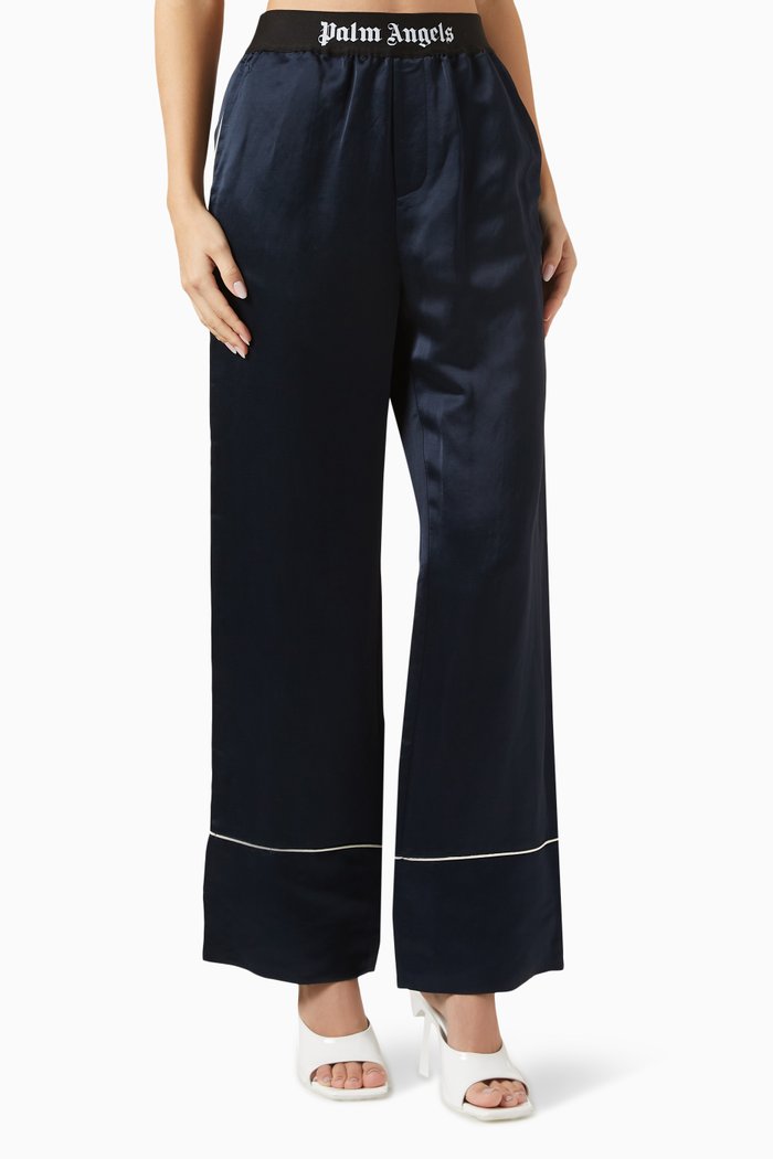 

Classic Pyjama Pants in Satin, Blue