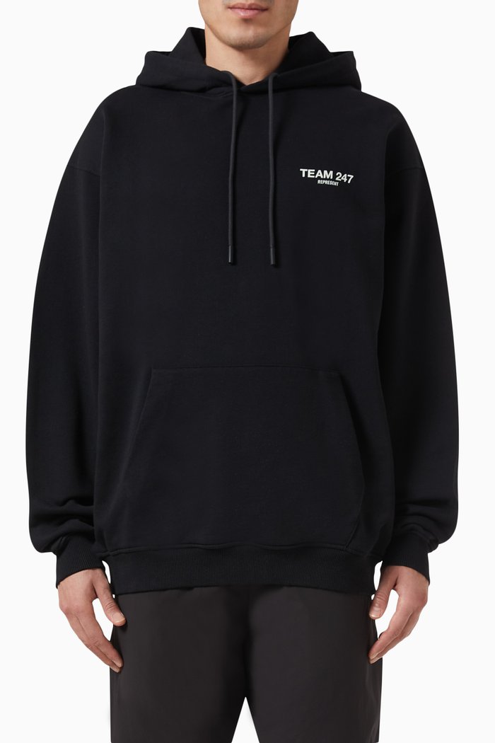 

Team 247 Hoodie in Cotton, Black
