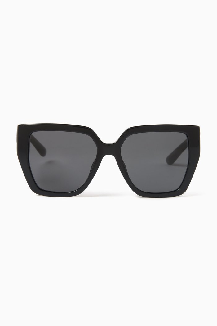 

DG Crossed Square Sunglasses in Acetate, Black