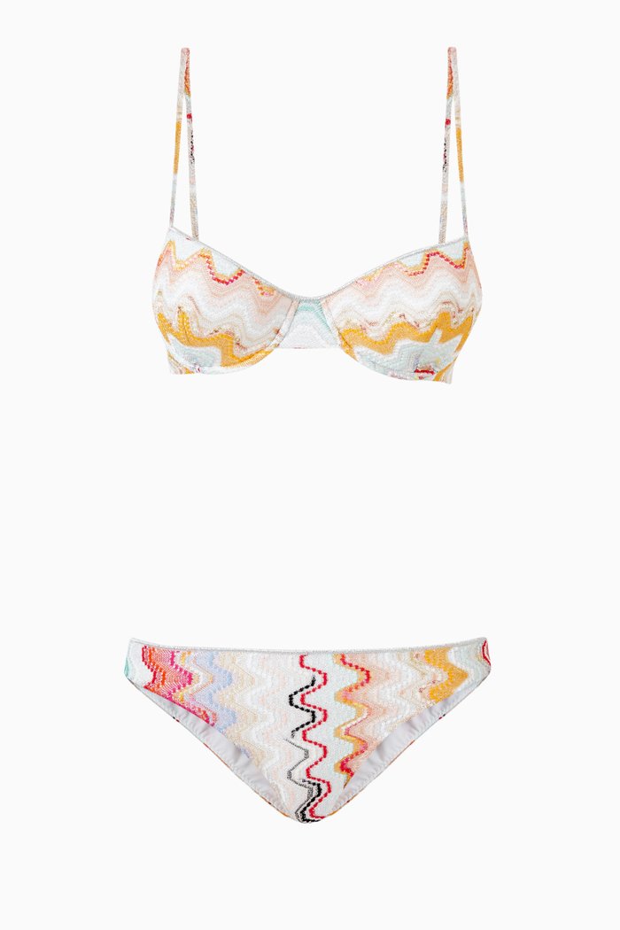 

Wave Bikini Set in Rayon Knit, Multicolour