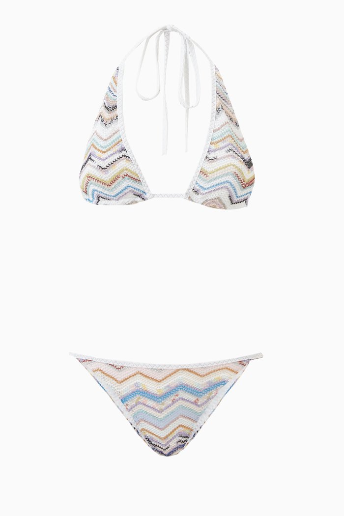 Chevron Halterneck Two-piece Bikini, Multicolour