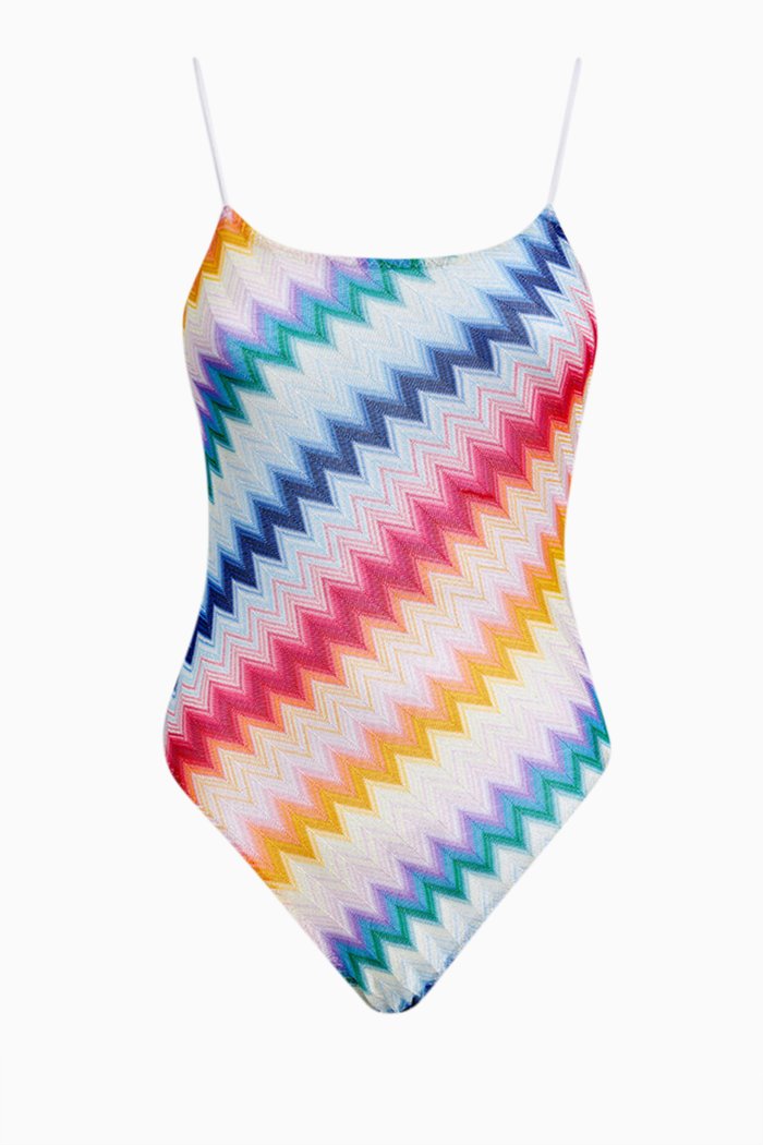 

Micro Shaded Chevron One-piece Swimsuit, Multicolour