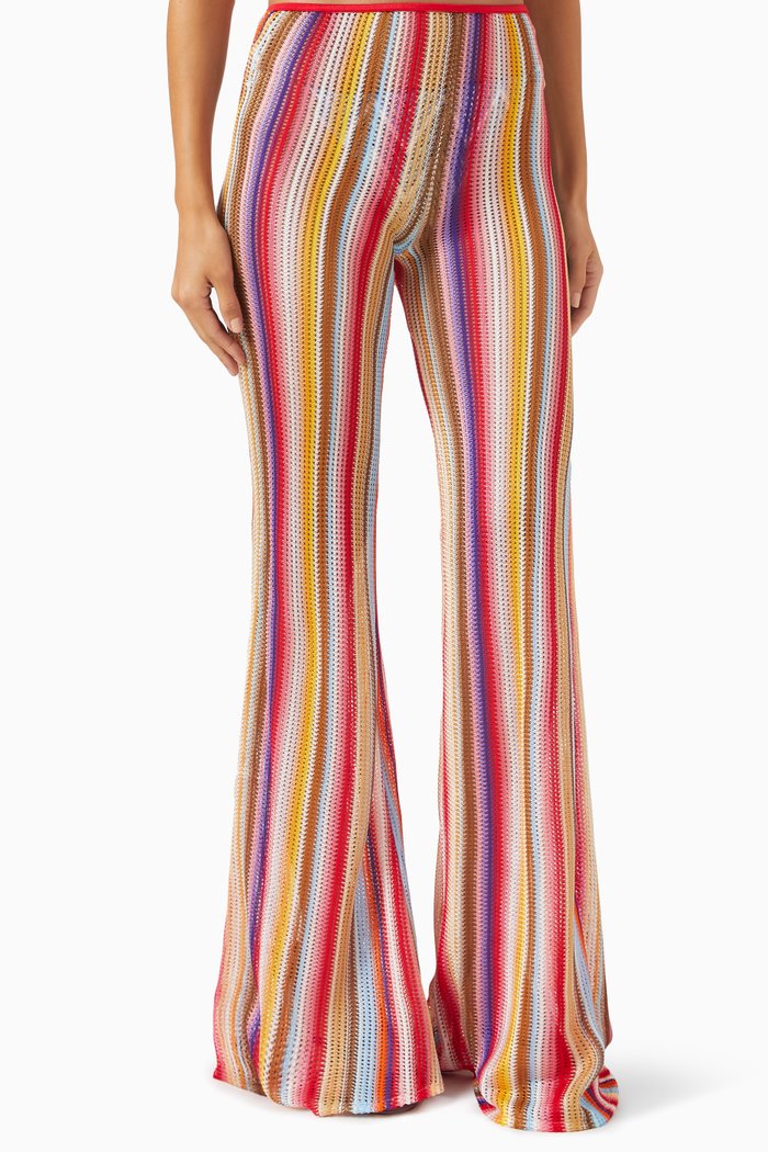

Chevron Net Pants in Rayon, Multicolour