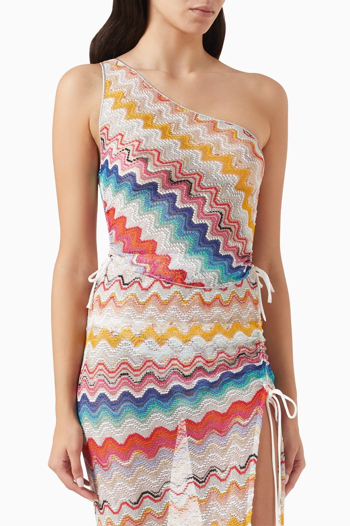 

Wave One-shoulder top in Rayon Knit, Multicolour