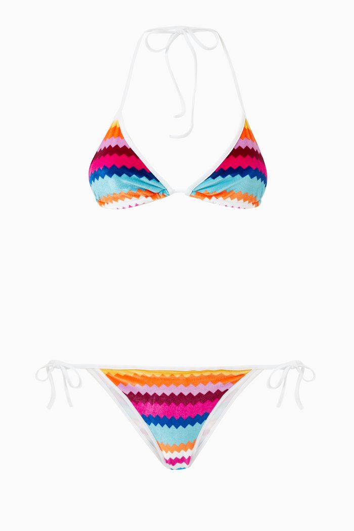 

Chevron Bikini Set in French Terry, Multicolour