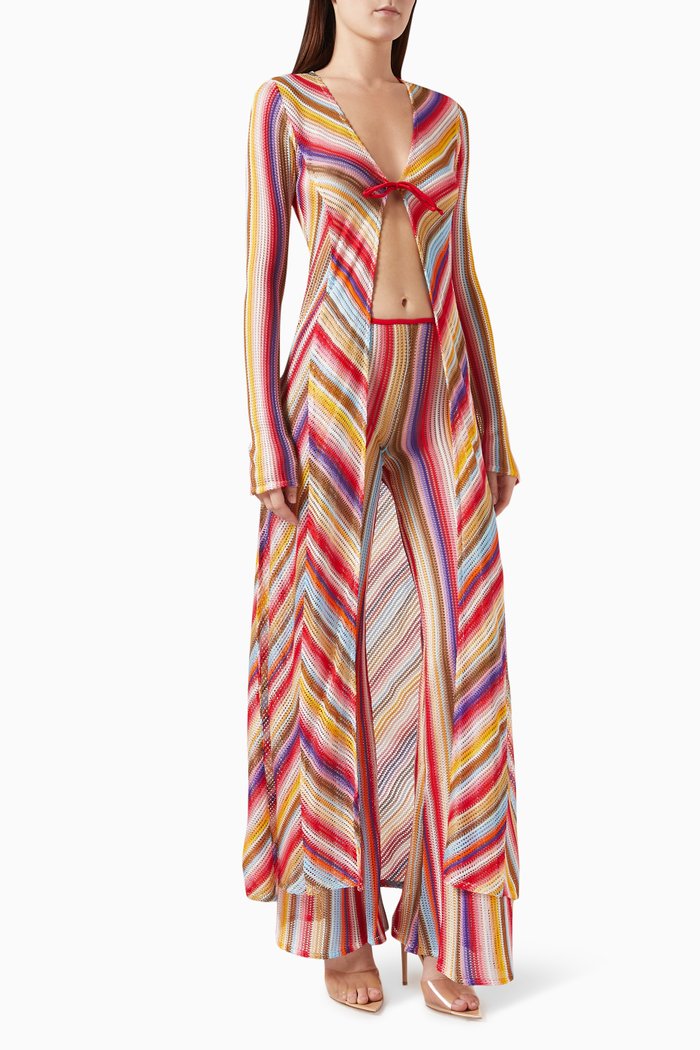 

Striped Cover-up Cardigan in Viscose-knit, Multicolour