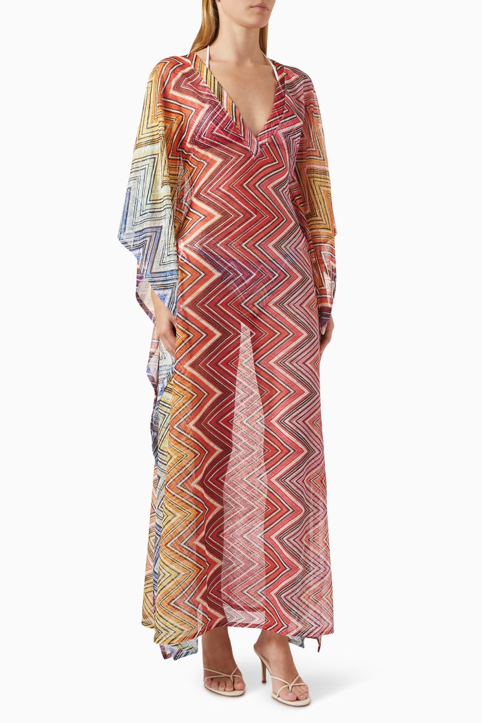 

Chevron Maxi Beach Cover-up, Multicolour