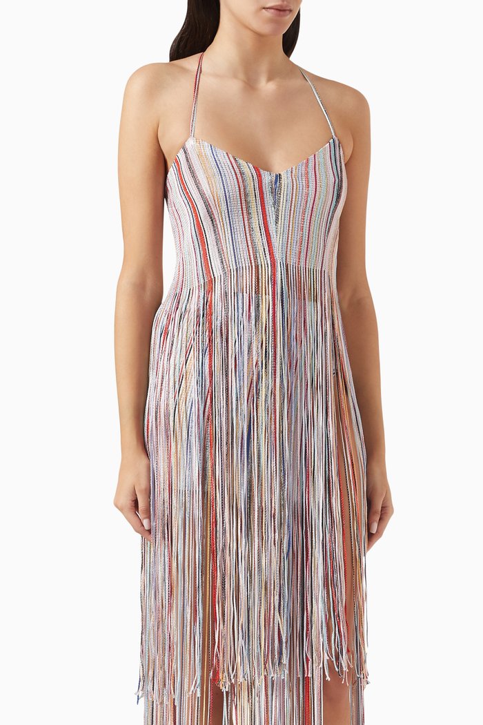 

Fringe Top in Rayon, Multicolour