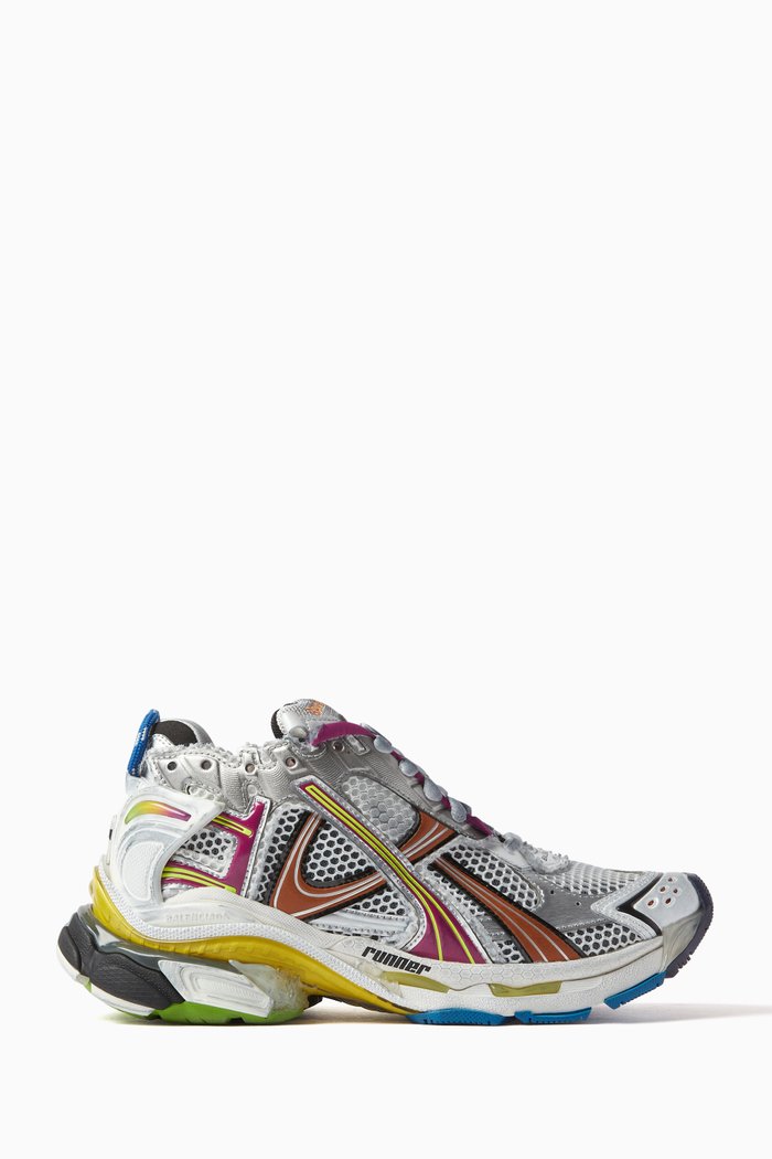 

Runner Sneakers in Mesh & Nylon, Grey