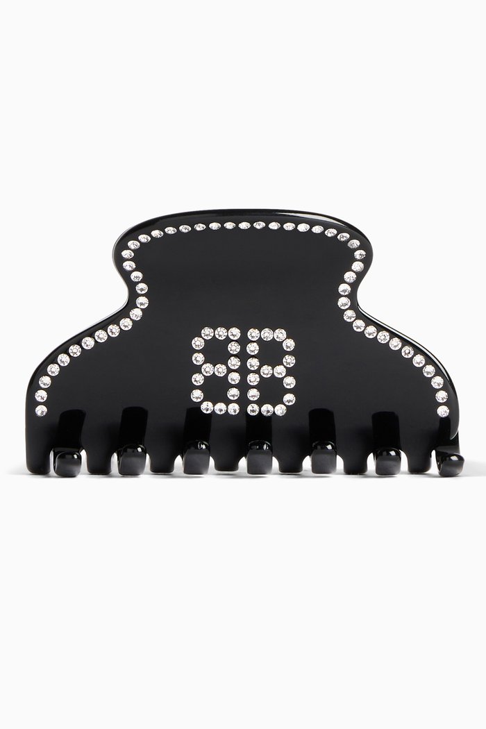 

Holli BB Hair Grip in Acetate, Steel & Rhinestones, Black