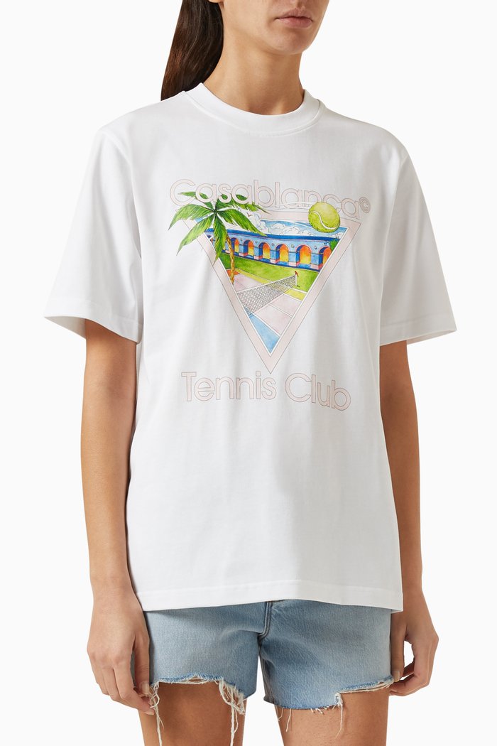 Unisex Tennis Club Icon T-shirt in Organic Cotton, White