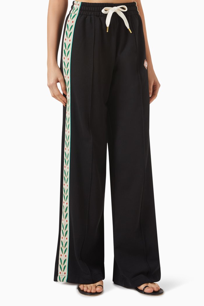 

Laurel-tape Panelled Sweatpants in Cotton, Black