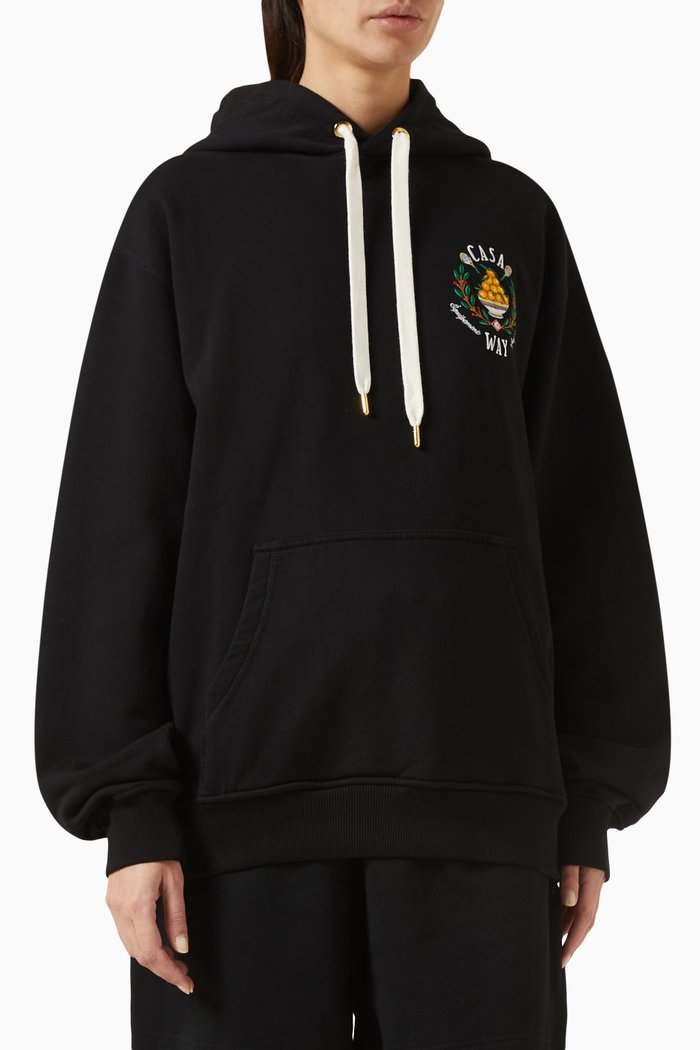 Casa Way Hoodie in Cotton-jersey, Black