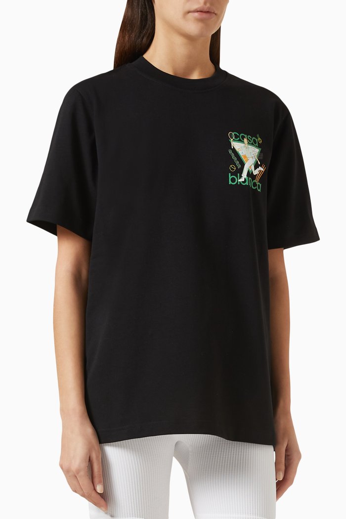 

Le Jeu Print T-shirt in Cotton-jersey, Black