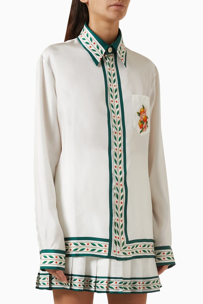 

Oranges En Fleur Shirt in Silk-twill, Multicolour