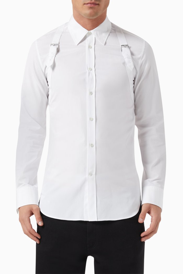 

Harness Shirt in Cotton Poplin, White