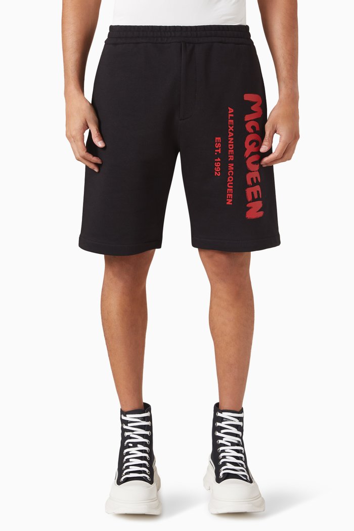 

Logo Graffiti Shorts in Wool-blend, Red