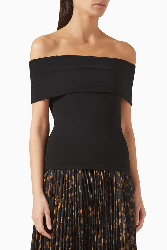 Belted Kaftan-style Dress in Satin, Black