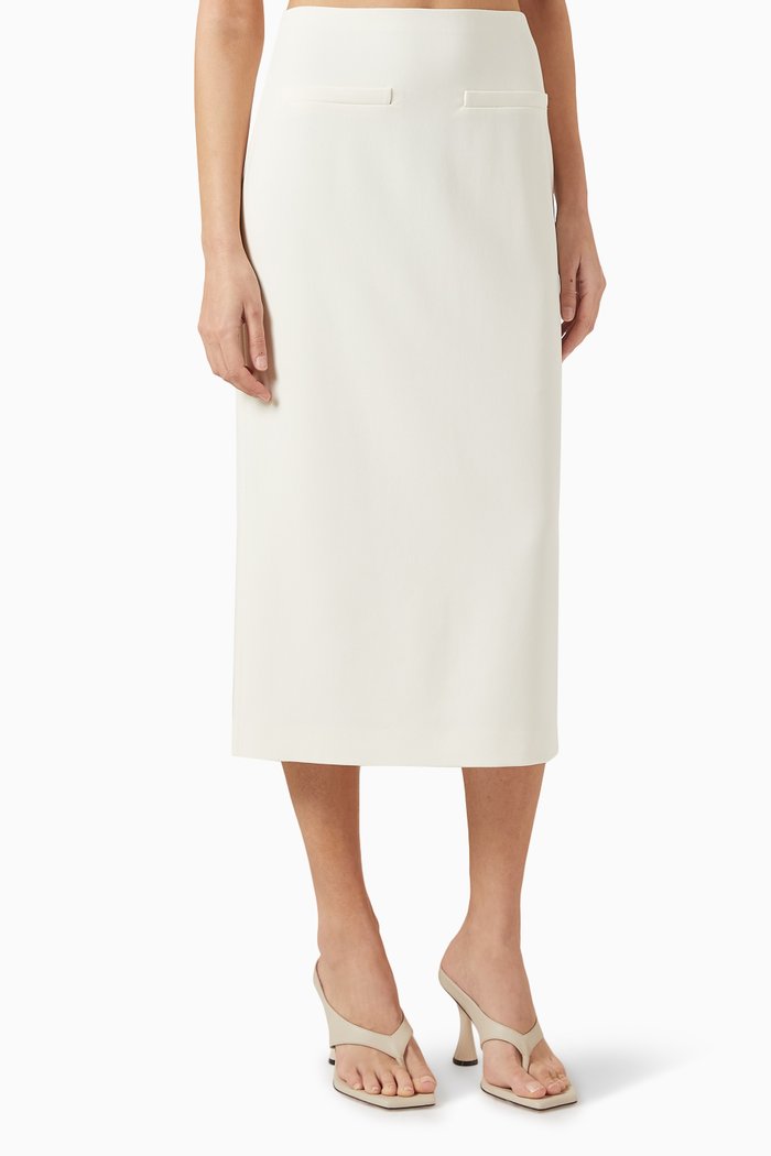 Sli Pocket Pencil Skirt in Crêpe, Neutral