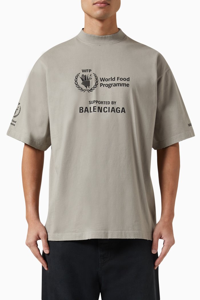 

World Food Programme Printed Medium Fit T-shirt in Cotton Jersey, Brown
