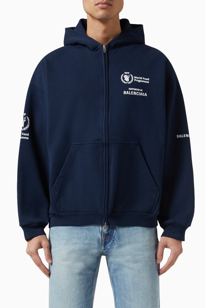 World Food Programme Medium Hoodie in Cotton, Blue