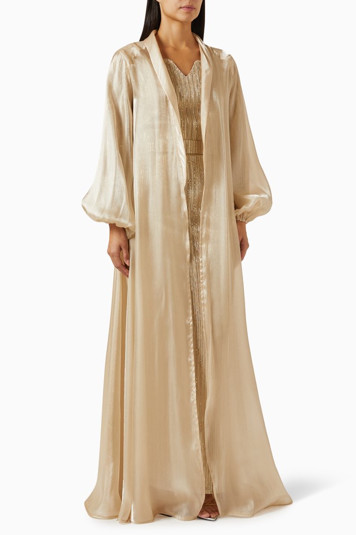 

Detachable Cape-style Maxi Dress, Neutral