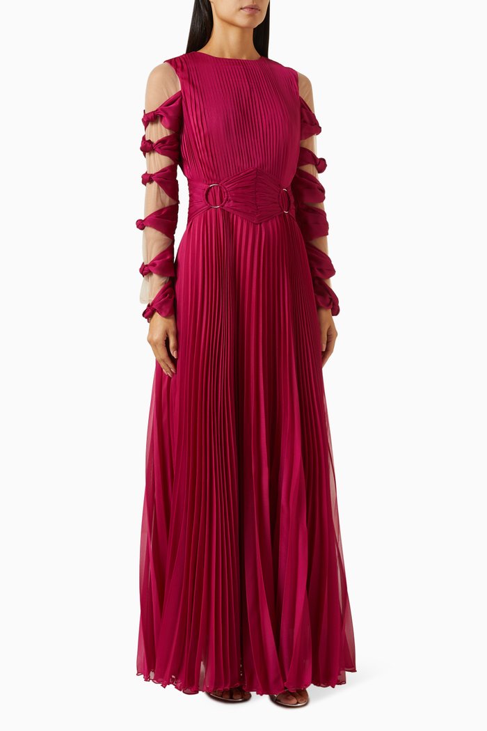 

Knot Cut-out Maxi Dress in Crepe, Pink