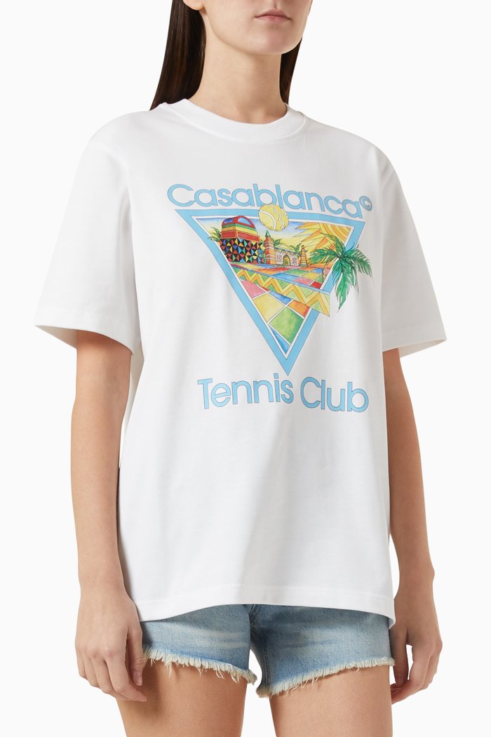 

Unisex Tennis Club T-shirt in Organic Cotton, White
