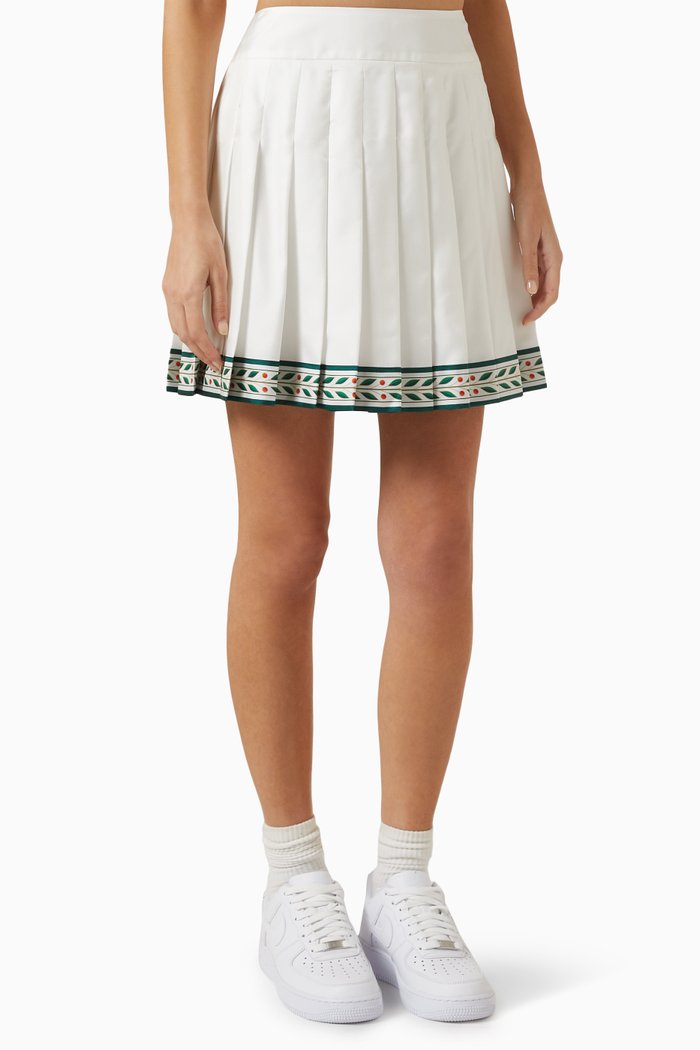 

Laurel Tennis Skirt in Silk-twill, Multicolour