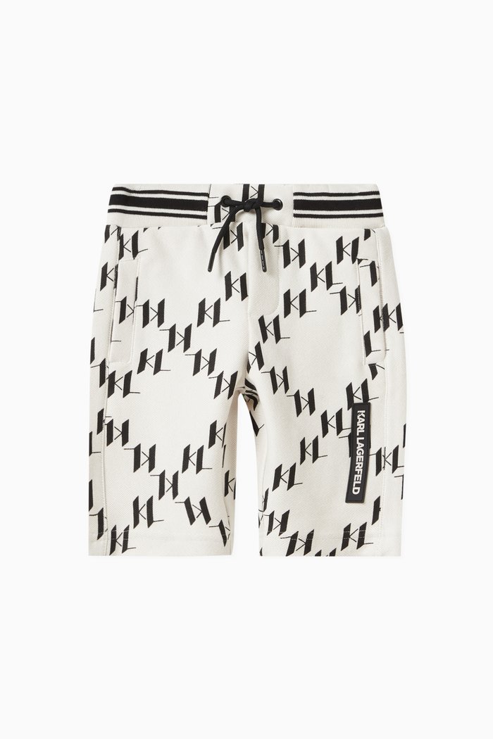 

Monogram Track Shorts in Cotton, Neutral