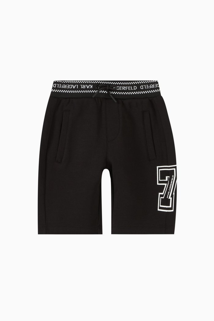 

Logo Bermuda Shorts in Cotton Blend, Black