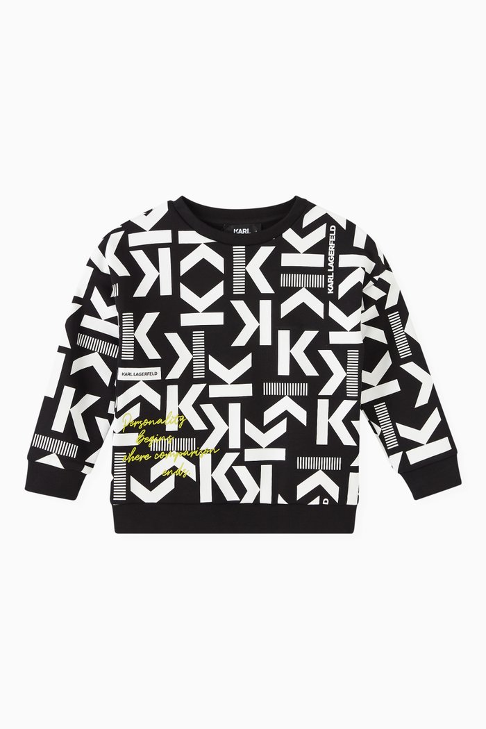 

Logo-print Sweatshirt in Organic Cotton-blend, Black