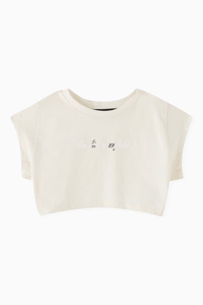 

Cropped Logo T-shirt in Organic Cotton Jersey, Neutral