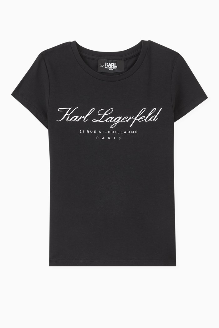 Logo T-shirt in Stretch Cotton, Black
