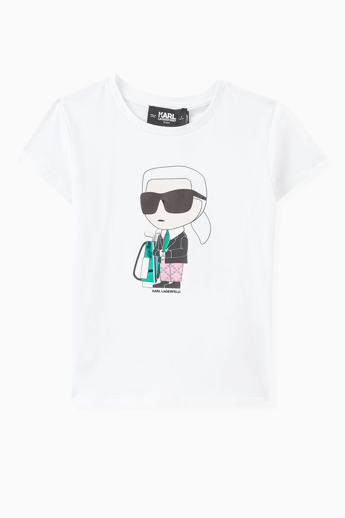 Choupette-print T-shirt in Stretch Cotton, White