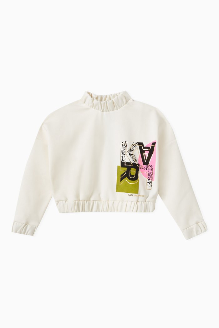 

Graphic Logo-print Sweatshirt in Cotton Blend, Neutral