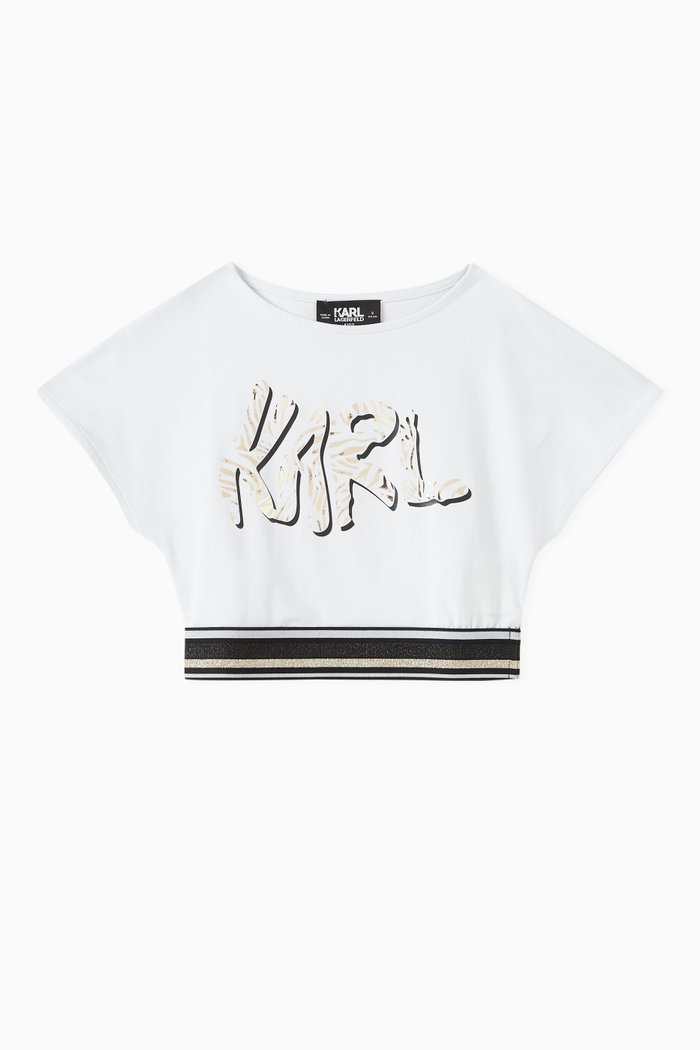 

Glitter-logo T-shirt in Cotton Jersey, White
