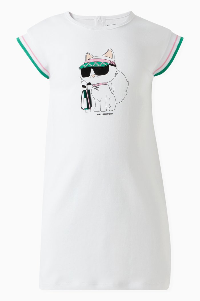 

Choupette-print Dress in Cotton, White