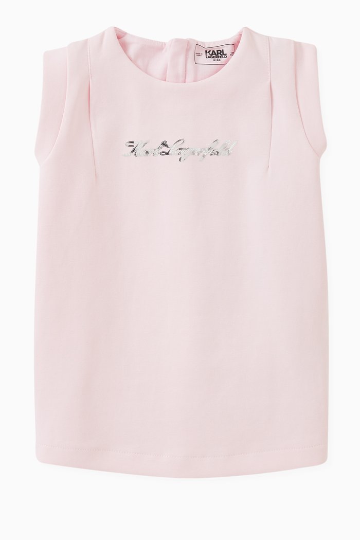 

Logo-print Sweatshirt Dress in Cotton-blend, Pink