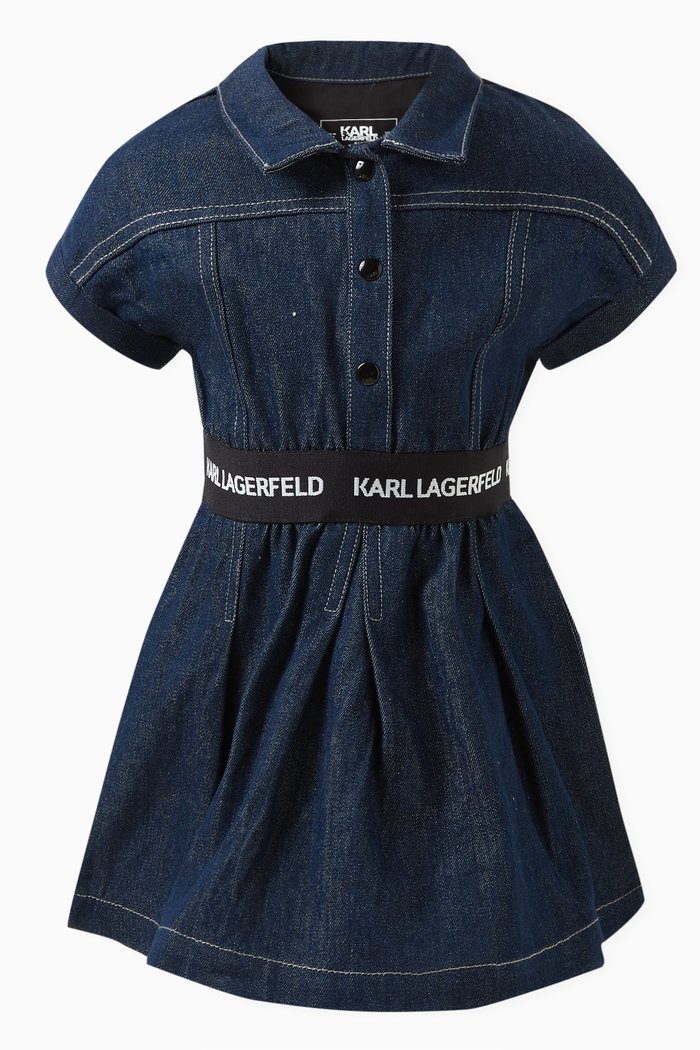 

Logo Dress in Denim, Blue